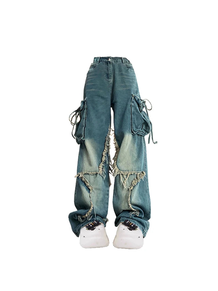 Star Raw Edge Baggy Cargo Jeans