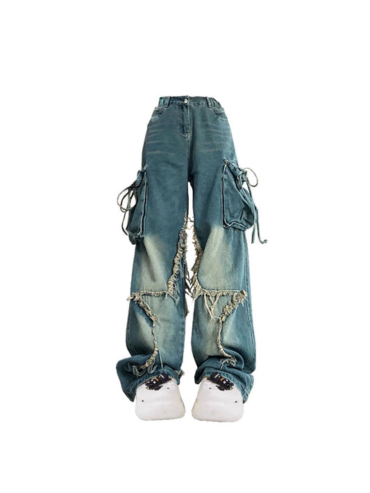 Star Raw Edge Baggy Cargo Jeans