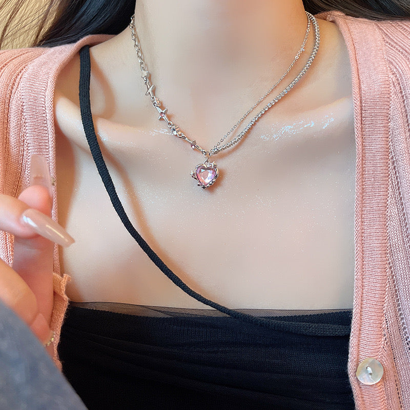 Starry Heart Clavicular Necklace