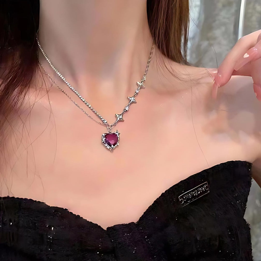 Starry Heart Clavicular Necklace