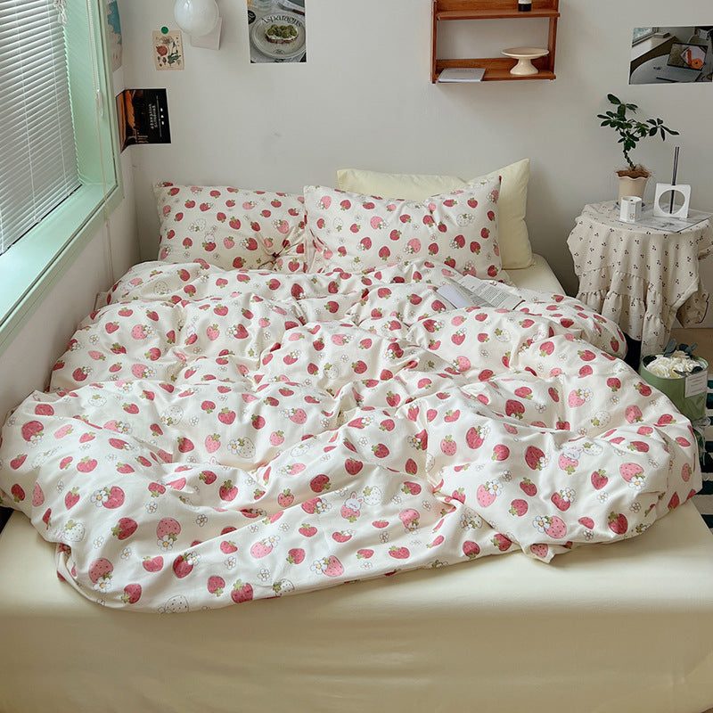 Strawberry Print Bedsheet Set