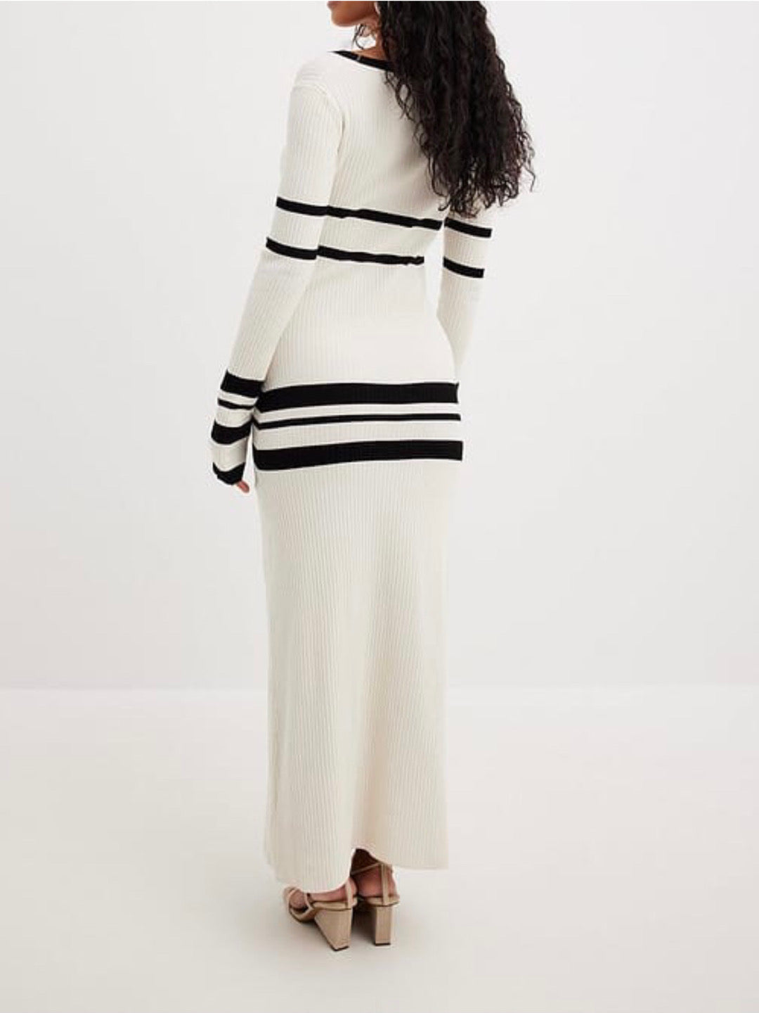 Striped Knitted Midi Dress