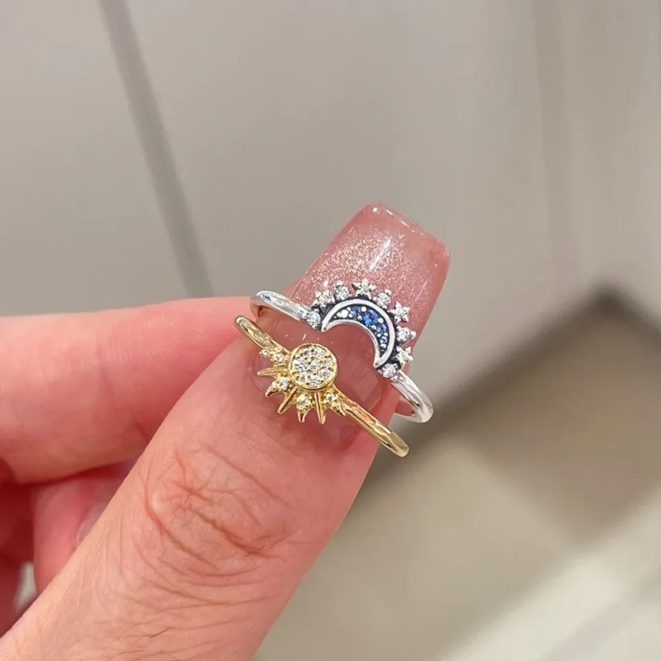 Sun and Moon Ring Pair