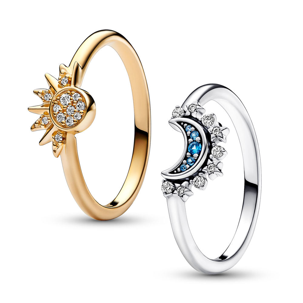 Sun and Moon Ring Pair