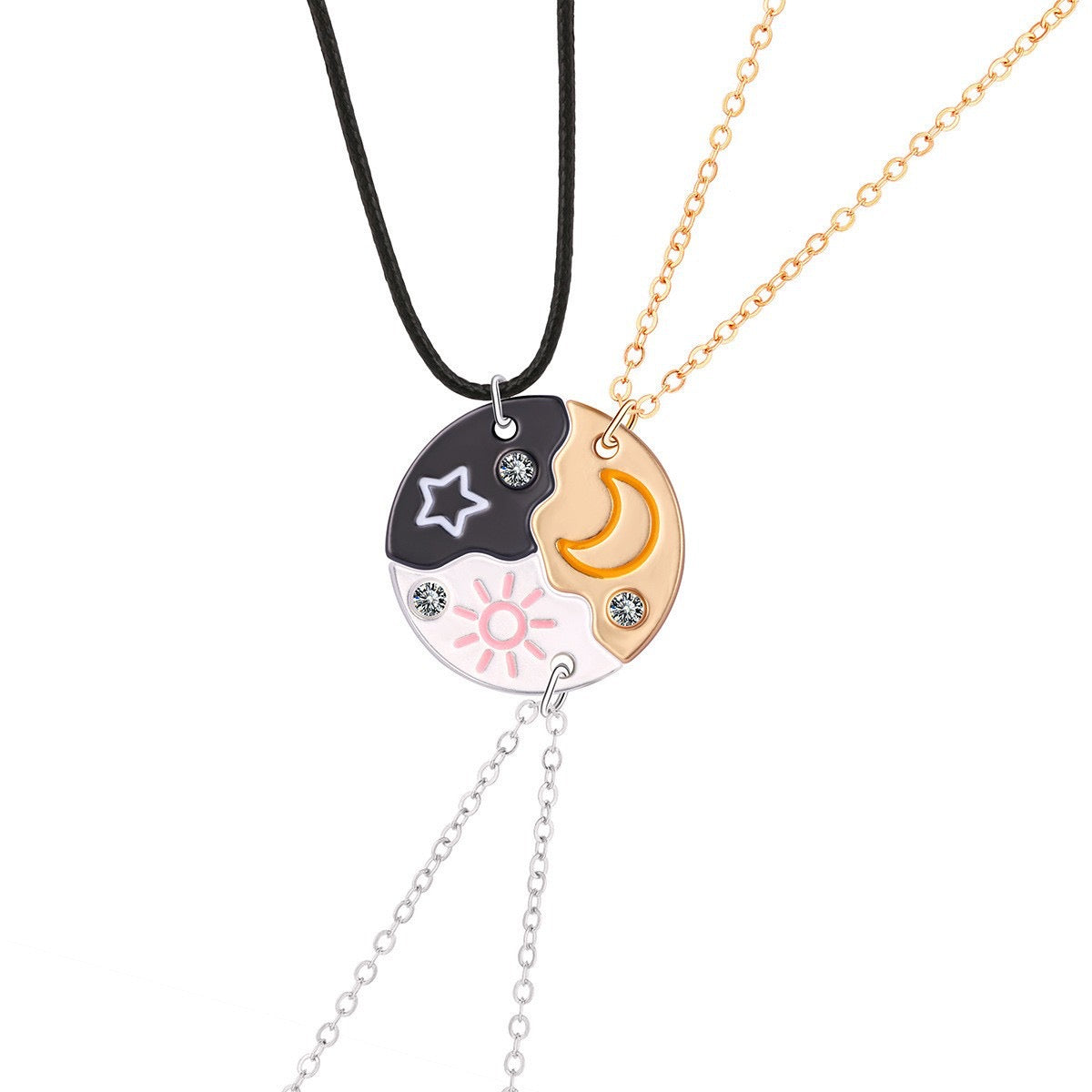 Sun Moon Star Pendant 3pcs BFF Necklaces