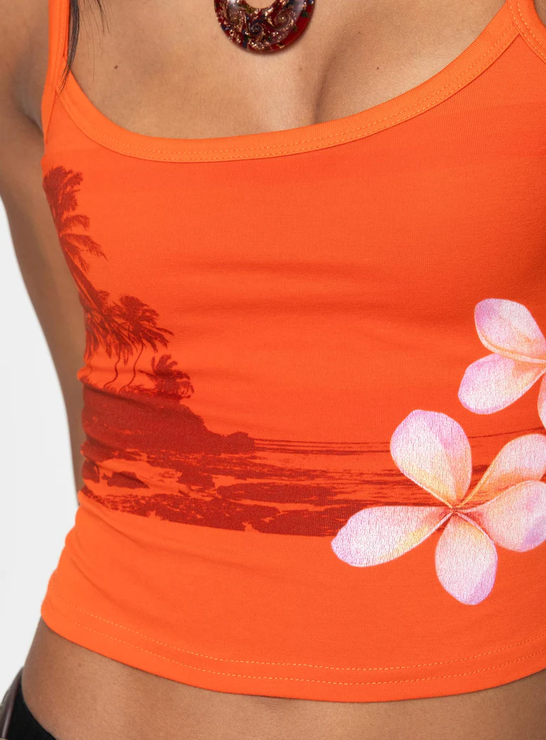 Sunset Tank Orange Top