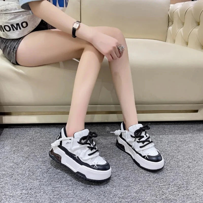 Thick Woven Lace Sneakers