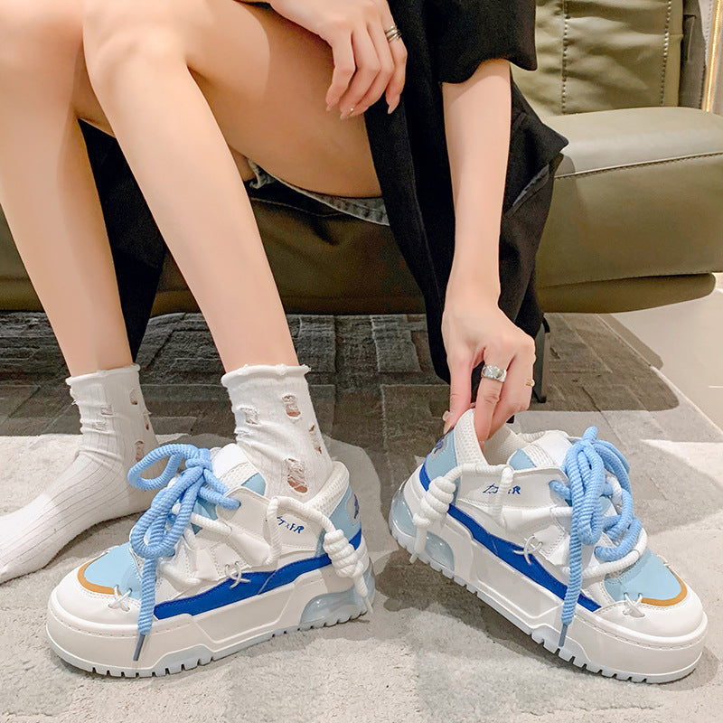 Thick Woven Lace Sneakers