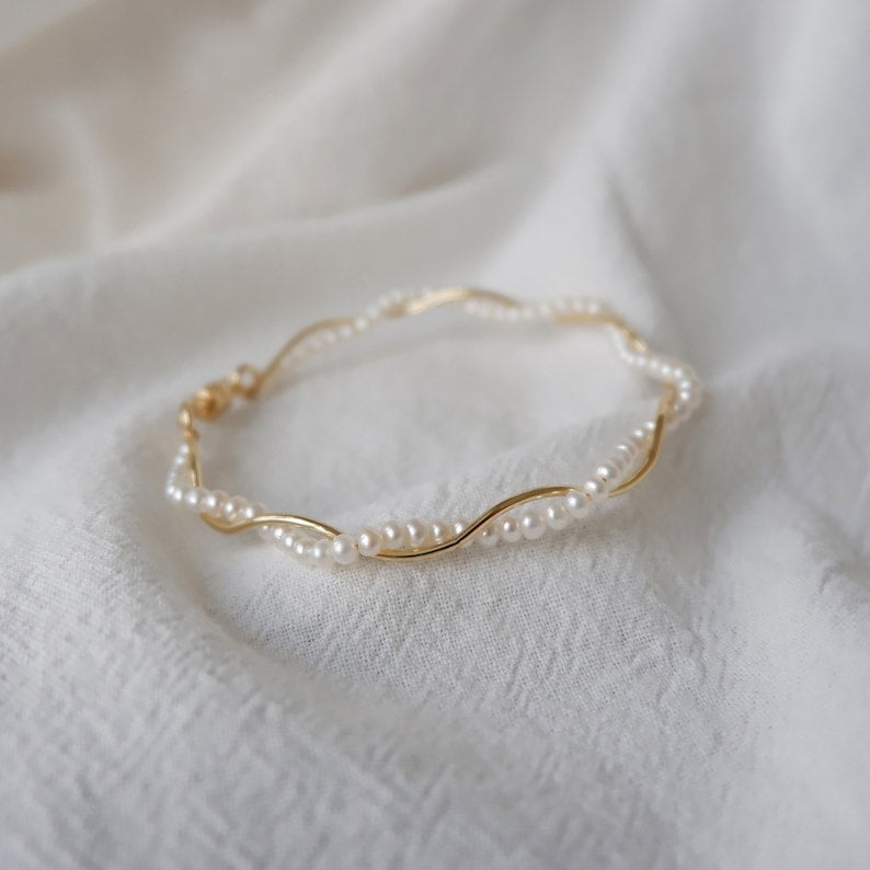 Twisted Pearl Wrap Bracelet