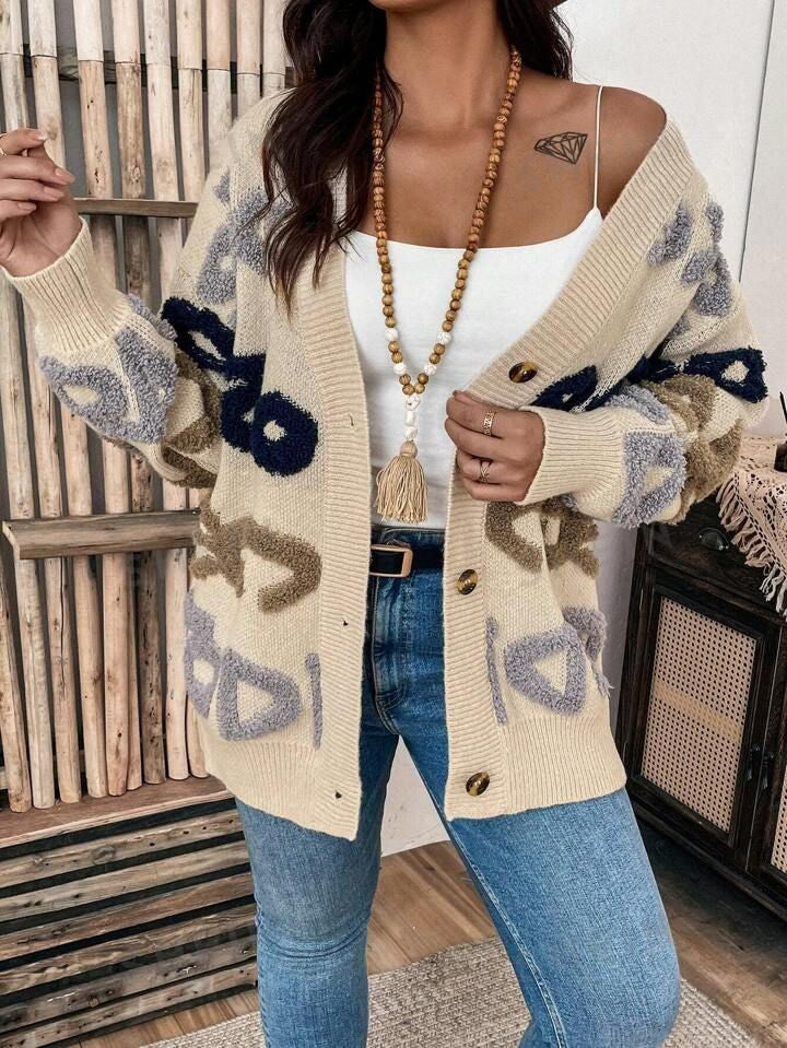 Ugly Curved Text Cardigan