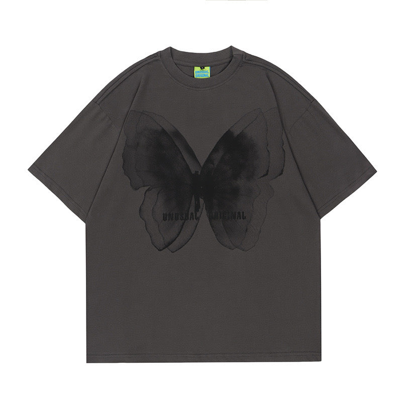 'Unusual Original' Faded Butterfly Print T-Shirt