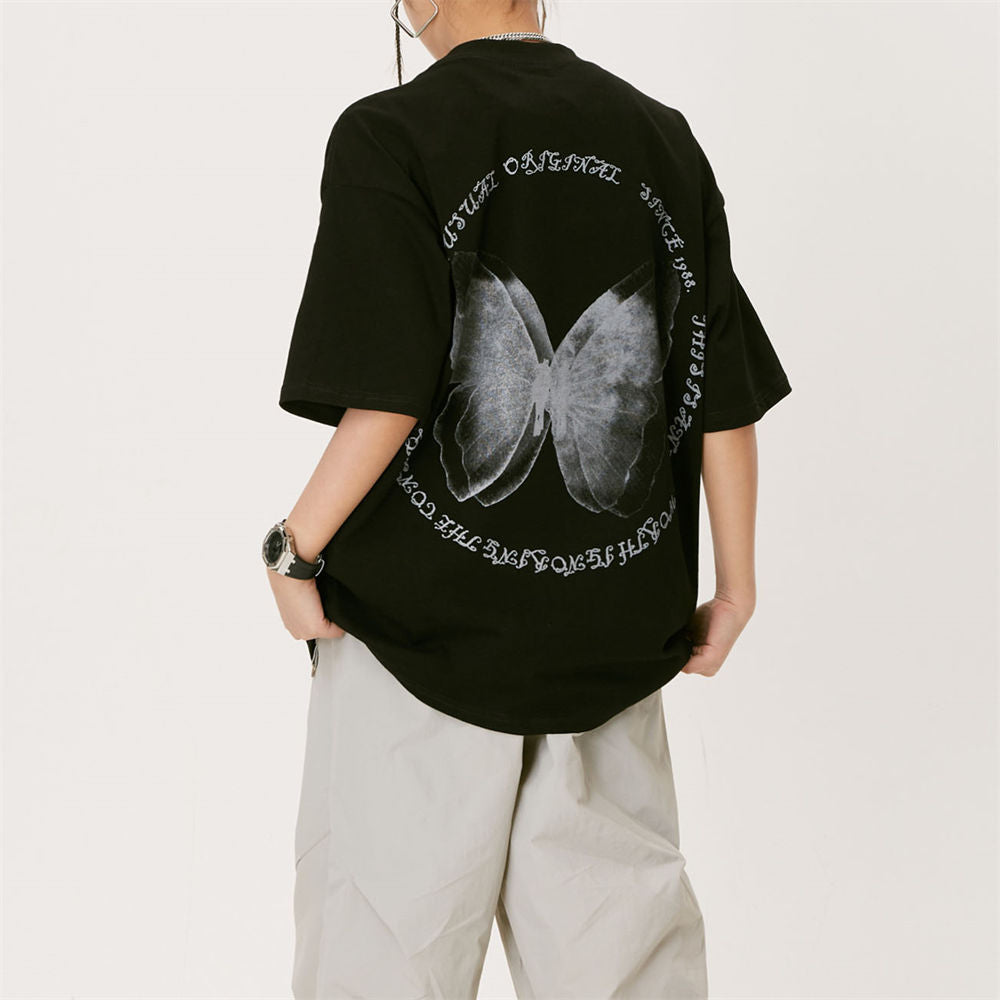 'Unusual Original' Faded Butterfly Print T-Shirt