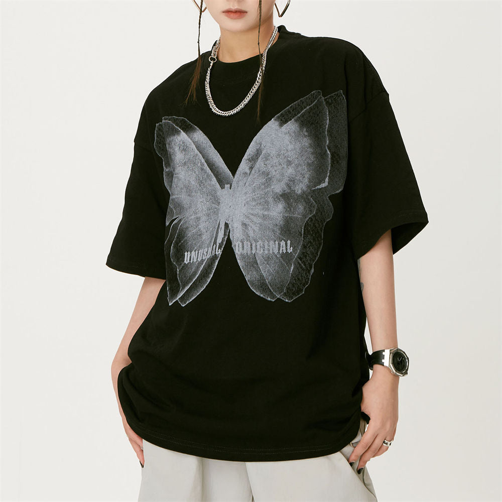 'Unusual Original' Faded Butterfly Print T-Shirt