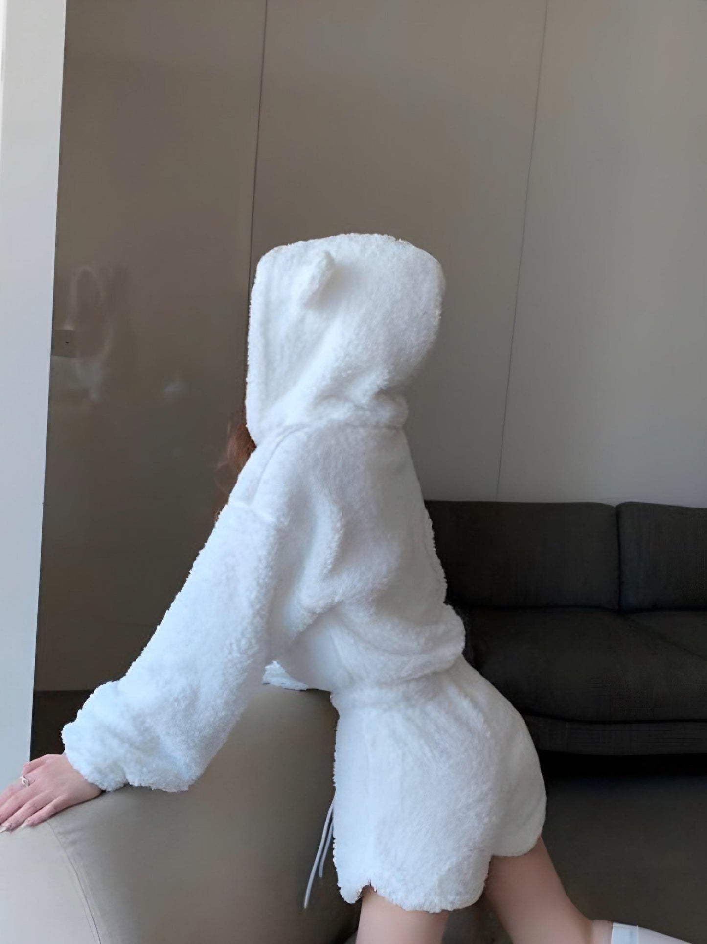 White Bear Ears Hoodie & Short Set