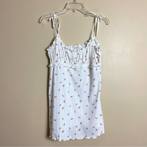 White Blossom Pointelle Slip Dress