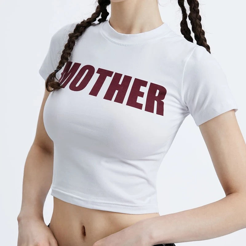 White 'Mother F*cker' Crop Top