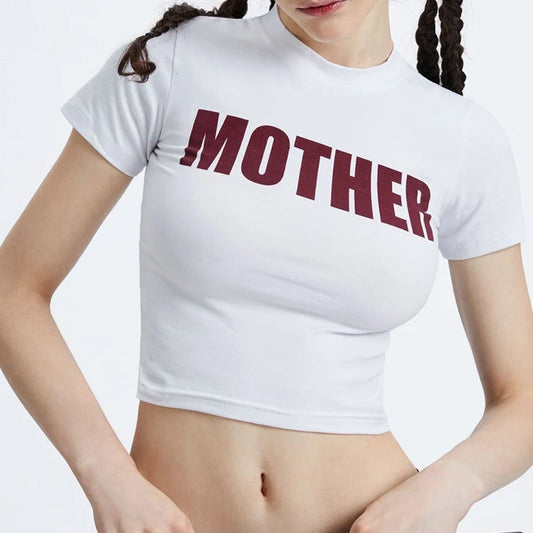 White 'Mother F*cker' Crop Top