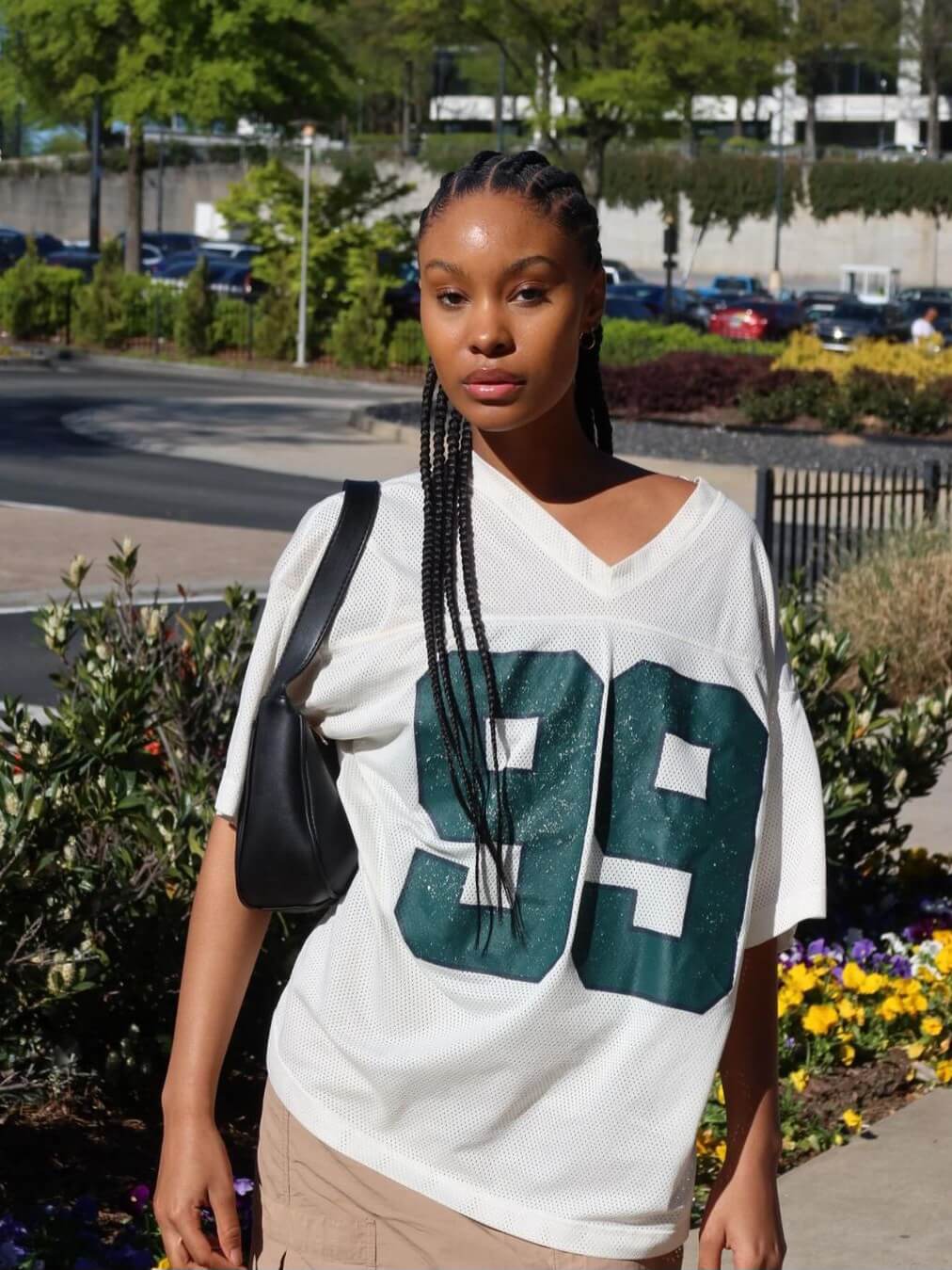 White Oversized '99' Football Jersey T-Shirt