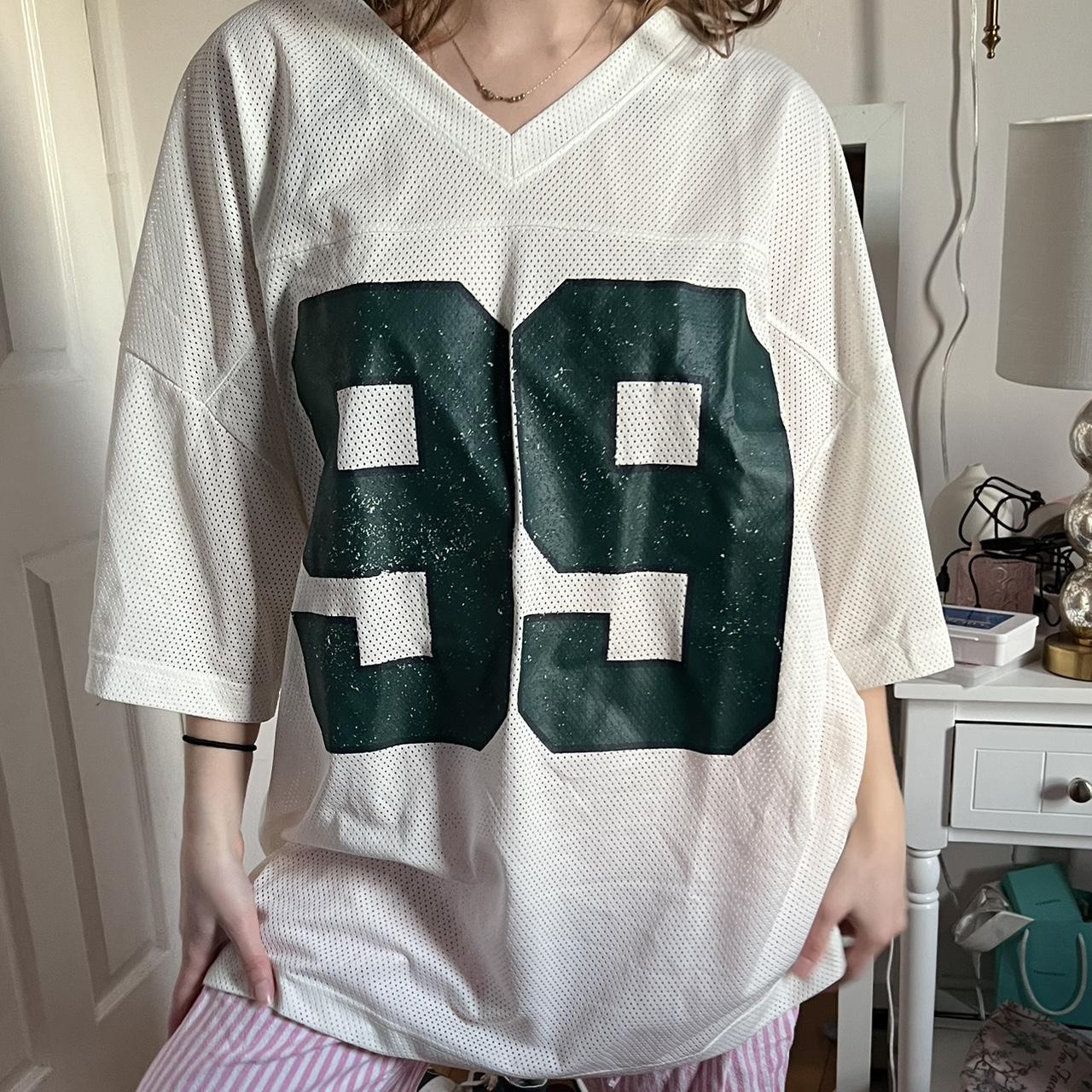 White Oversized '99' Football Jersey T-Shirt