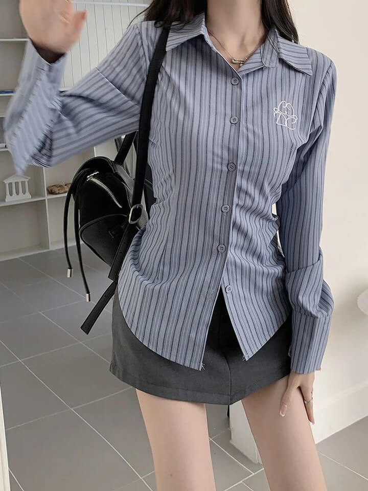 Zoki Striped Long Sleeve Casual Shirt